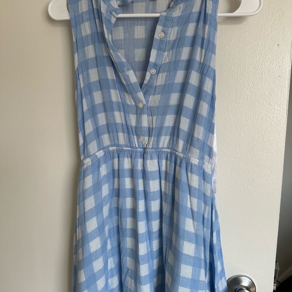 Monteau Light Blue and White Patterned Dress